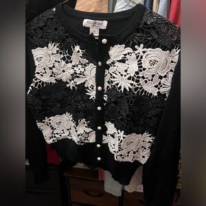 Net vintage style cropped cardigan